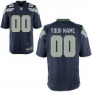 Mens Seattle Seahawks Custom Name And Number Game Limied Navy Stitched Jersey
