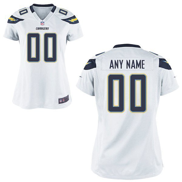 Womens Los Angeles Chargers Custom Name And Number Game Limied White Stitched Jersey