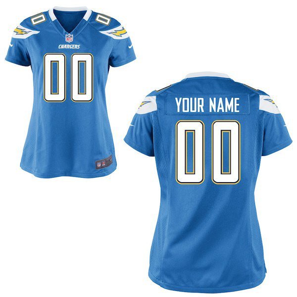 Womens Los Angeles Chargers Custom Name And Number Game Limied Blue Stitched Jersey
