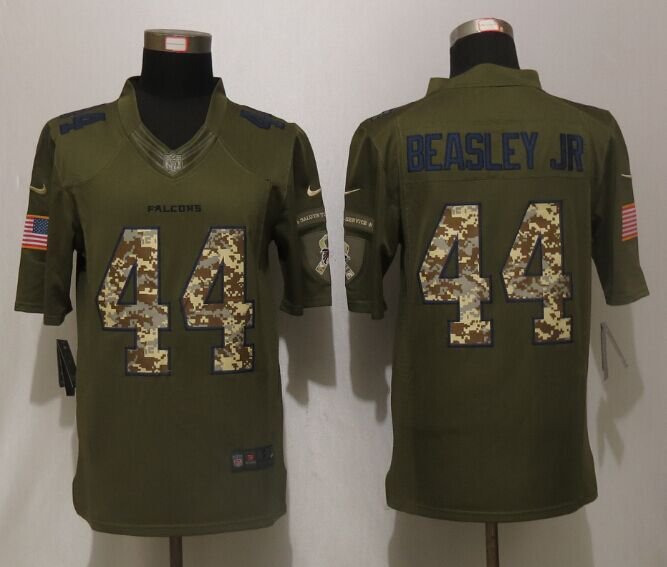 Mens Atlanta Falcons 44# Vic Beasley Jr olive green Stitched Jersey