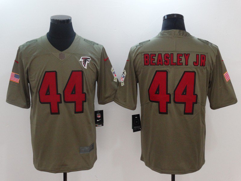 Mens Atlanta Falcons 44# Vic Beasley Jr brown Stitched Jersey