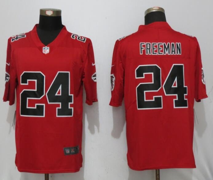 Mens Atlanta Falcons 24# Devonta Freeman red Stitched Jersey