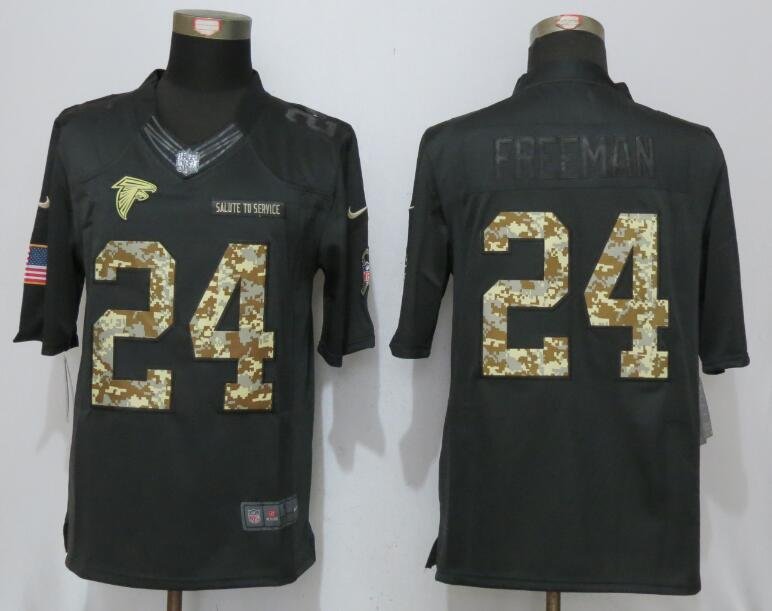 Mens Atlanta Falcons 24# Devonta Freeman salute to service Stitched Jersey