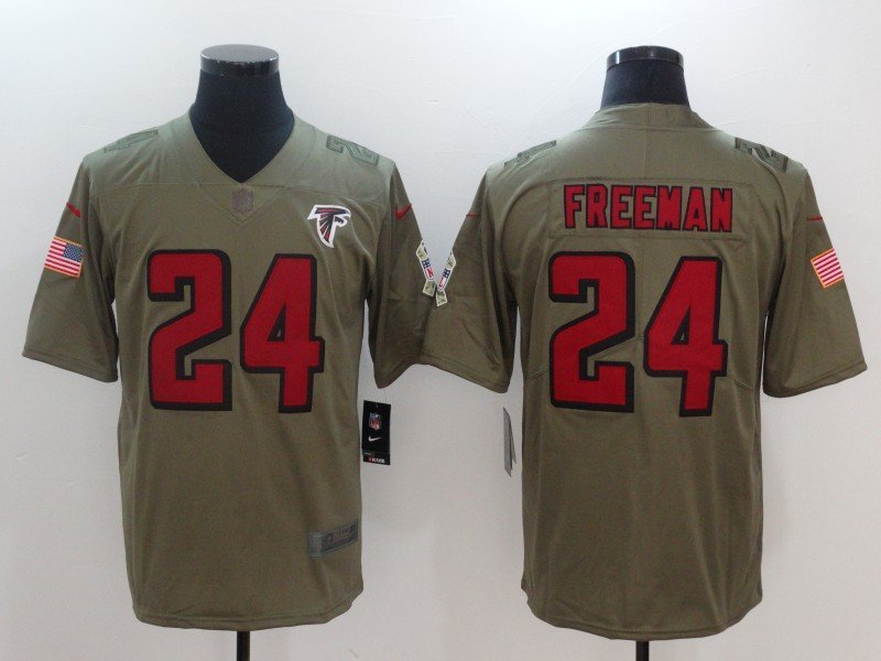 Mens Atlanta Falcons 24# Devonta Freeman salute to service Stitched Jersey