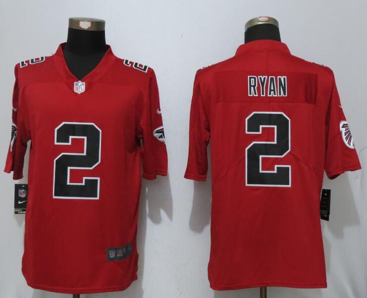 Mens Atlanta Falcons 2# Matt Ryan red Stitched Jersey