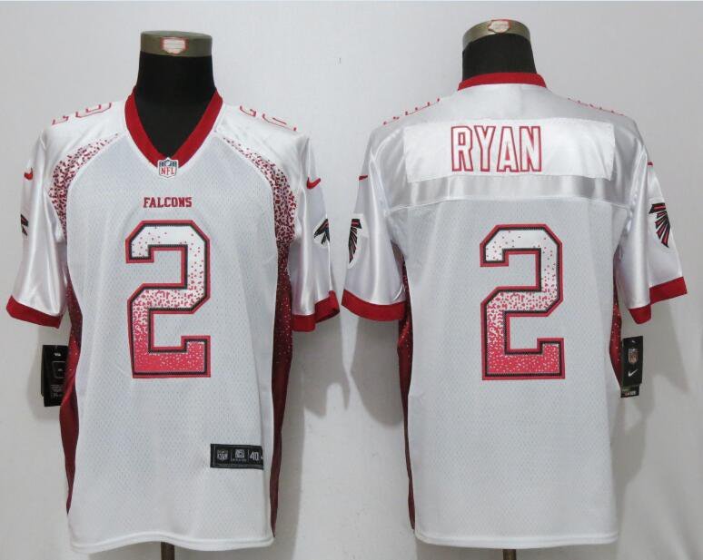 Mens Atlanta Falcons 2# Matt Ryan white Stitched Jersey