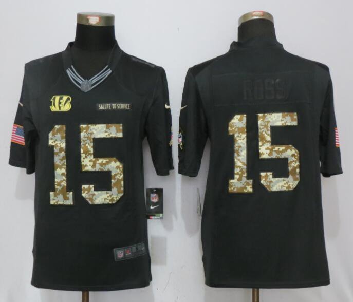 Mens Cincinnati Bengals 15# John Ross III black 4 Stitched Jersey