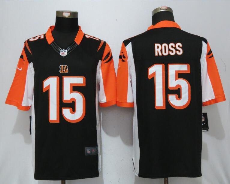 Mens Cincinnati Bengals 15# John Ross III black Stitched Jersey