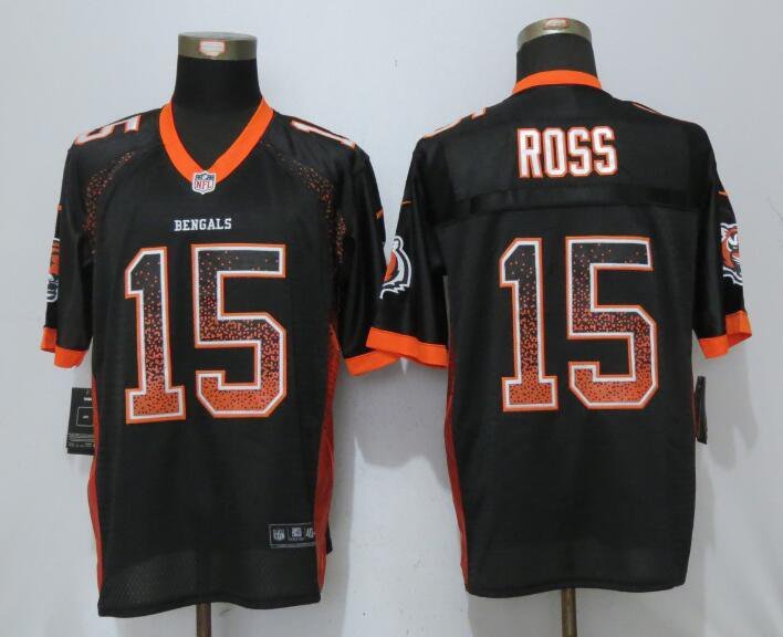 Mens Cincinnati Bengals 15# John Ross III black 2 Stitched Jersey