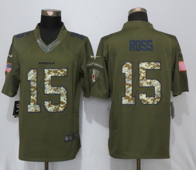 Mens Cincinnati Bengals 15# John Ross III brown Stitched Jersey