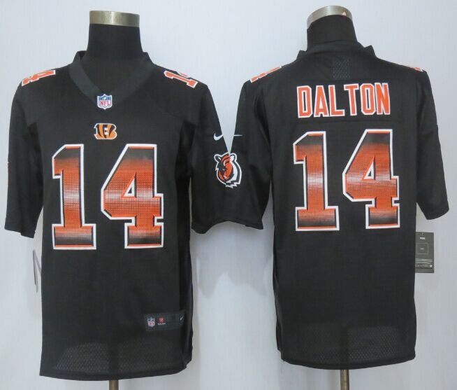 Mens Cincinnati Bengals 14# Andy Dalton black Stitched Jersey