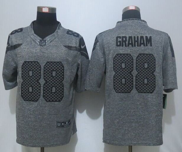 Mens Seattle Seahawks 88# Jimmy Graham gray Stitched Jersey