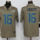 Mens Seattle Seahawks 16# Tyler Lockett brown Stitched Jersey