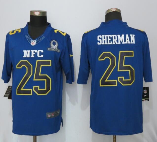 Mens Seattle Seahawks 25# Richard Sherman blue Stitched Jersey