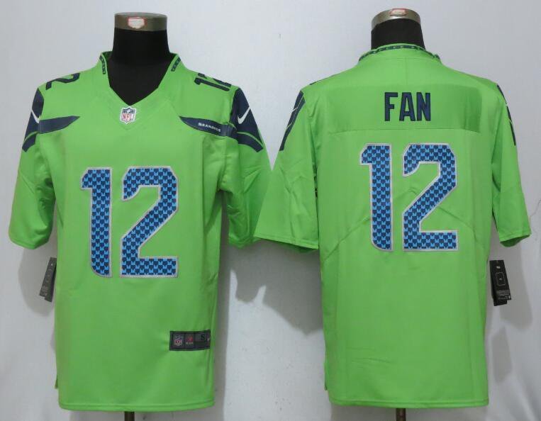Mens Seattle Seahawks 12# FANS green Stitched Jersey