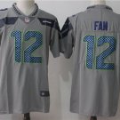 Mens Seattle Seahawks 12# FANS gray 3 Stitched Jersey