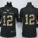 Mens Seattle Seahawks 12# FANS black Stitched Jersey