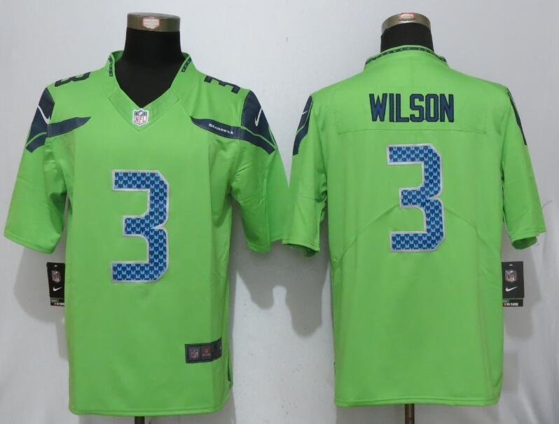 Seattle Seahawks 3# Russell Wilson green Stitched Jersey
