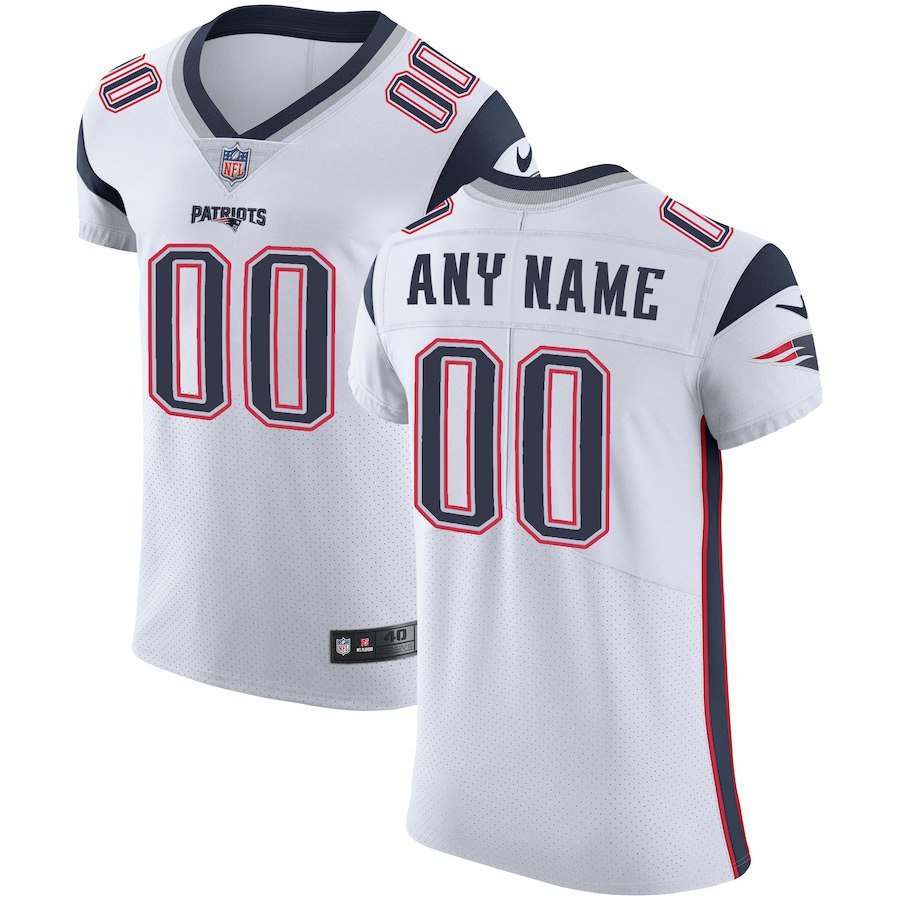 Mens Patriots Custom Name And Number Game Elite White Stitched Jersey