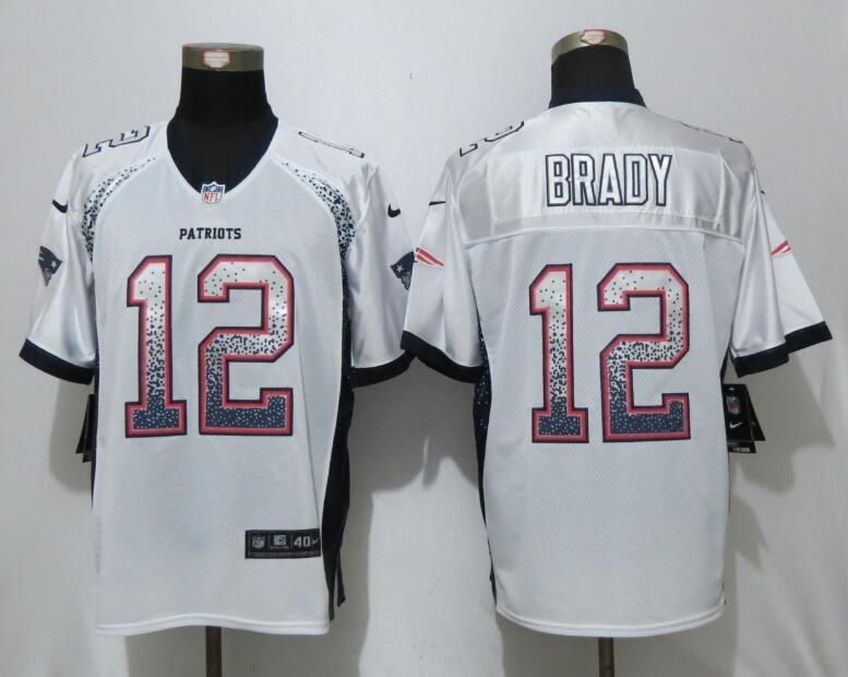 New Patriots 12# Tom Brady white Stitched Jersey