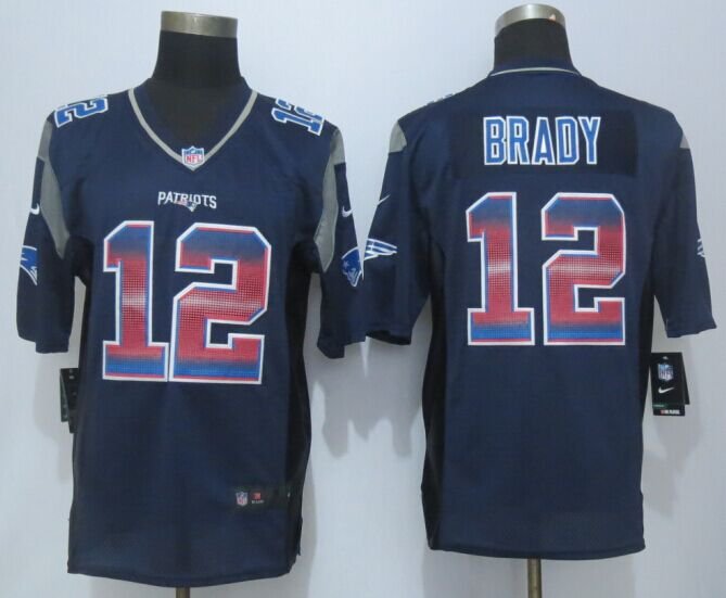 New Patriots 12# Tom Brady navy Stitched Jersey