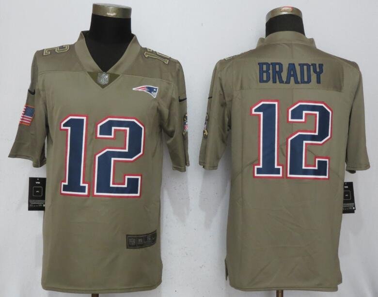 New Patriots 12# Tom Brady green Stitched Jersey