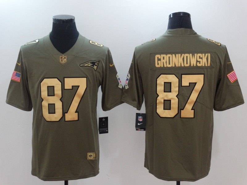 New Patriots 87# Rob Gronkowski green Stitched Jersey