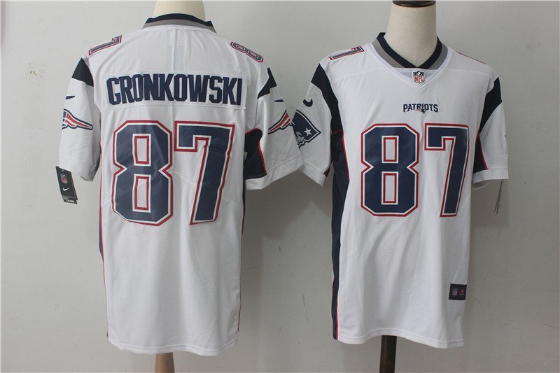 New Patriots 87# Rob Gronkowski white Stitched Jersey