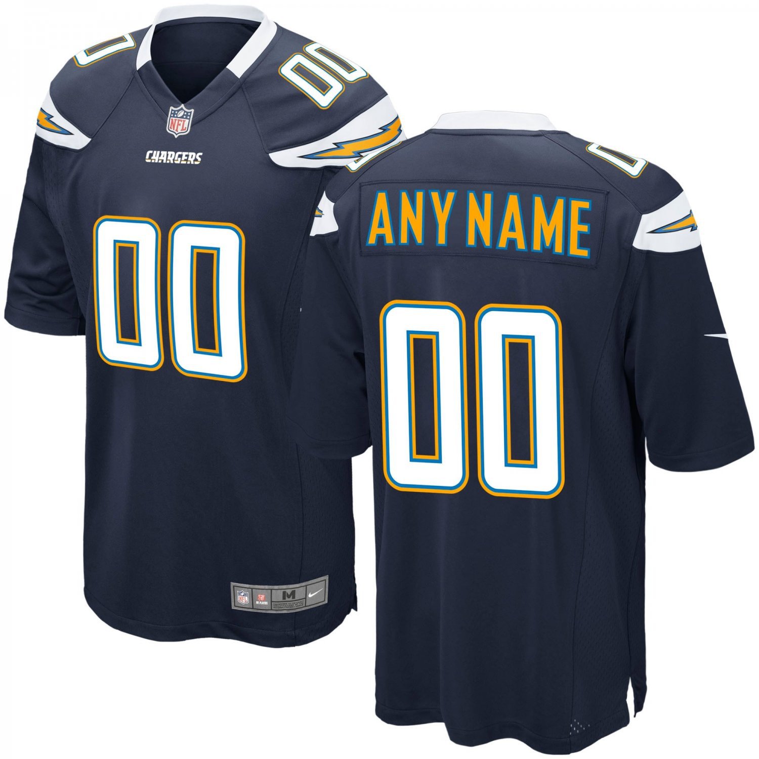 Los Angeles Chargers Custom Name And Number Game navy Stitched Jersey