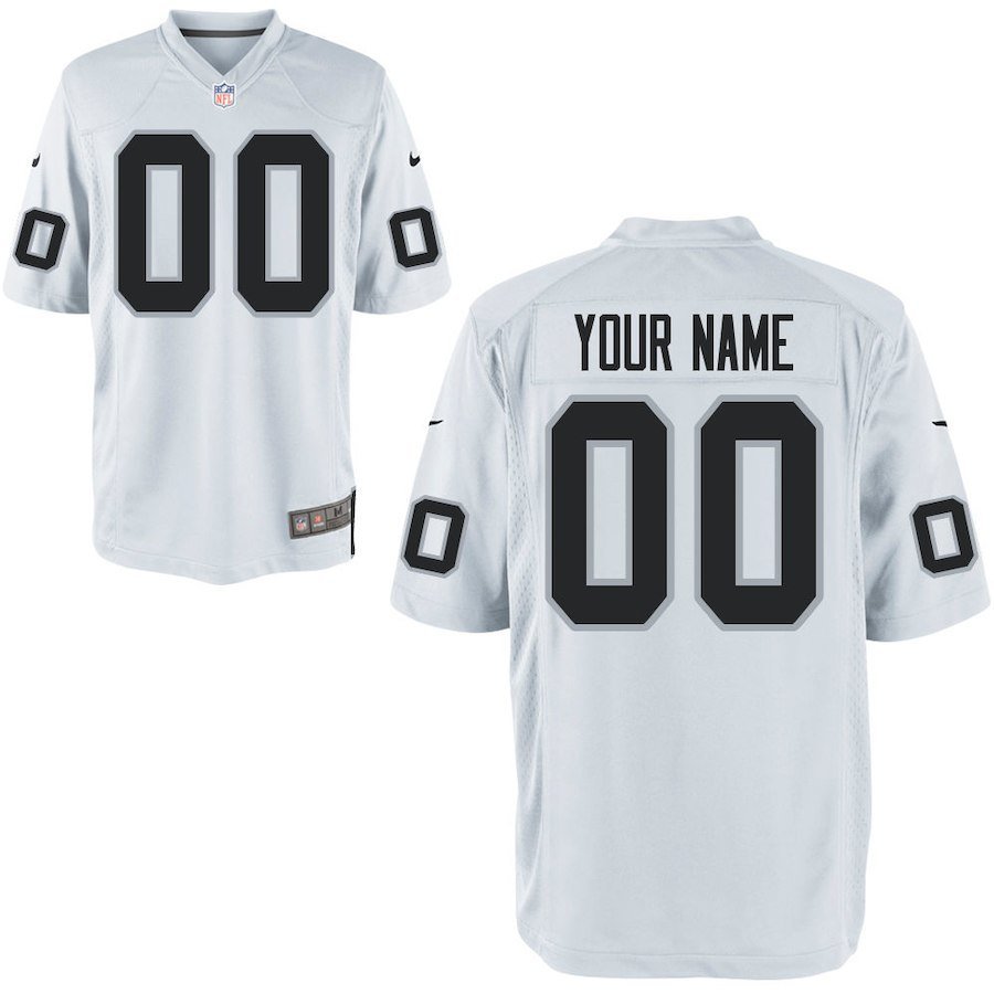 Oakland Raiders Custom Name And Number Game white Stitched Jersey