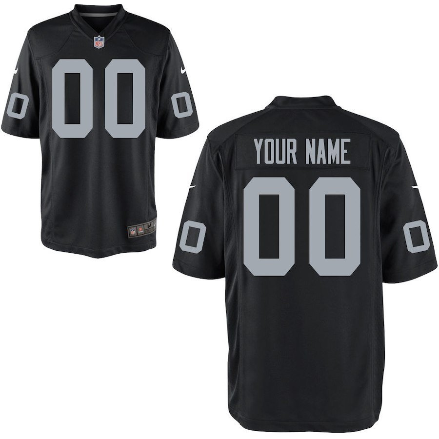 Oakland Raiders Custom Name And Number Game Black Stitched Jersey