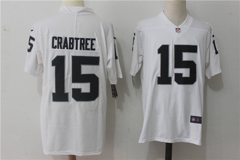 Men's Oakland Raiders 15# Michael Crabtree white Stitched Jersey