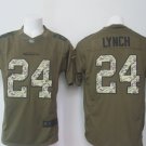 Men's Oakland Raiders 24# Marshawn Lynch green Stitched Jersey