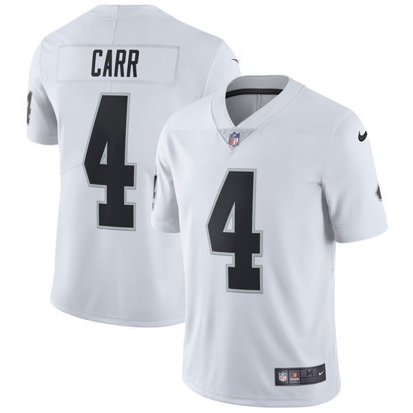 Men's Oakland Raiders 4# Derek Carr white Stitched Jersey