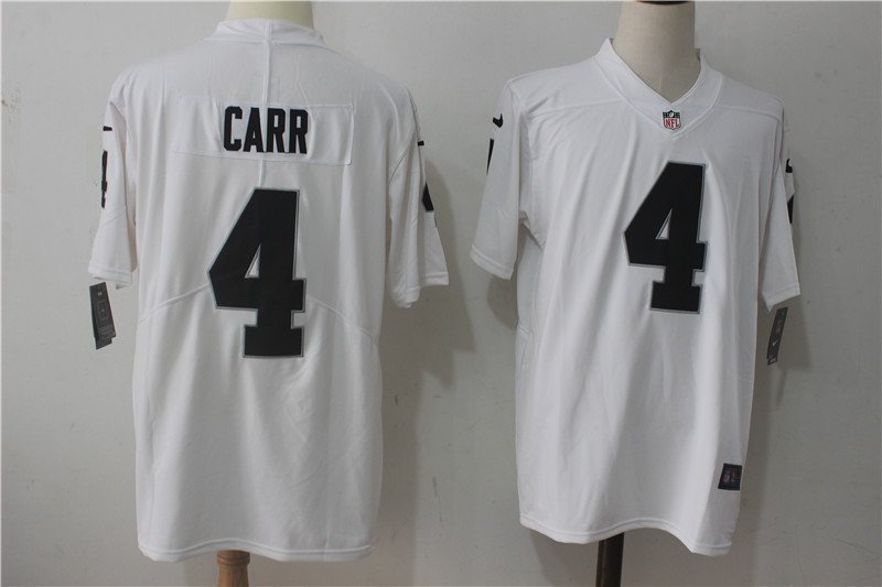 Men's Oakland Raiders 4# Derek Carr white Stitched Jersey