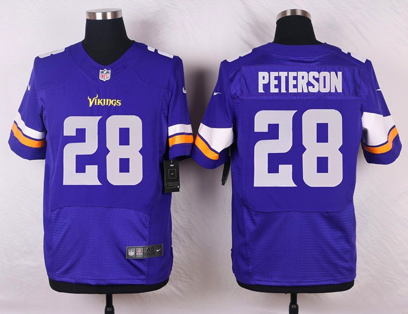 Mens Vikings #28 Adrian Peterson Men elite Navy Stitched Jersey