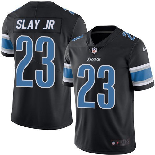 Mens Detroit Lions #23 Darius Slay rush black Stitched Jersey