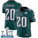 Mens Eagles #20 Brian Dawkins Green Super Bowl LII Stitched Jersey