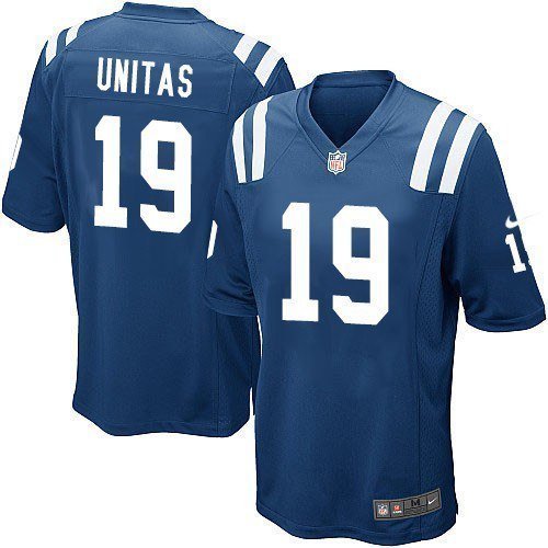 Indianapolis Colts #19 Johnny Unitas game blue Stitched Jersey