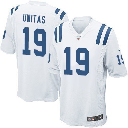 Indianapolis Colts #19 Johnny Unitas game white Stitched Jersey