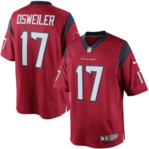 Texans #17 Brock Osweiler game red Stitched Jersey