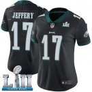 Womens Eagles #17 Alshon Jeffery Black Super Bowl LII Game Stitched Jersey