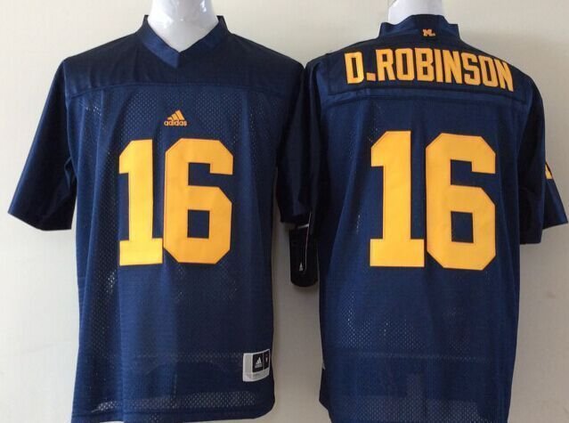 Men Michigan Wolverines 16 Denard Robinson Navy Blue College Stitched Jersey