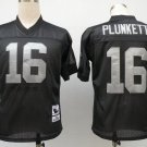 Men's Oakland Raiders #16 Plunkett Throwback Black Stitched Jersey