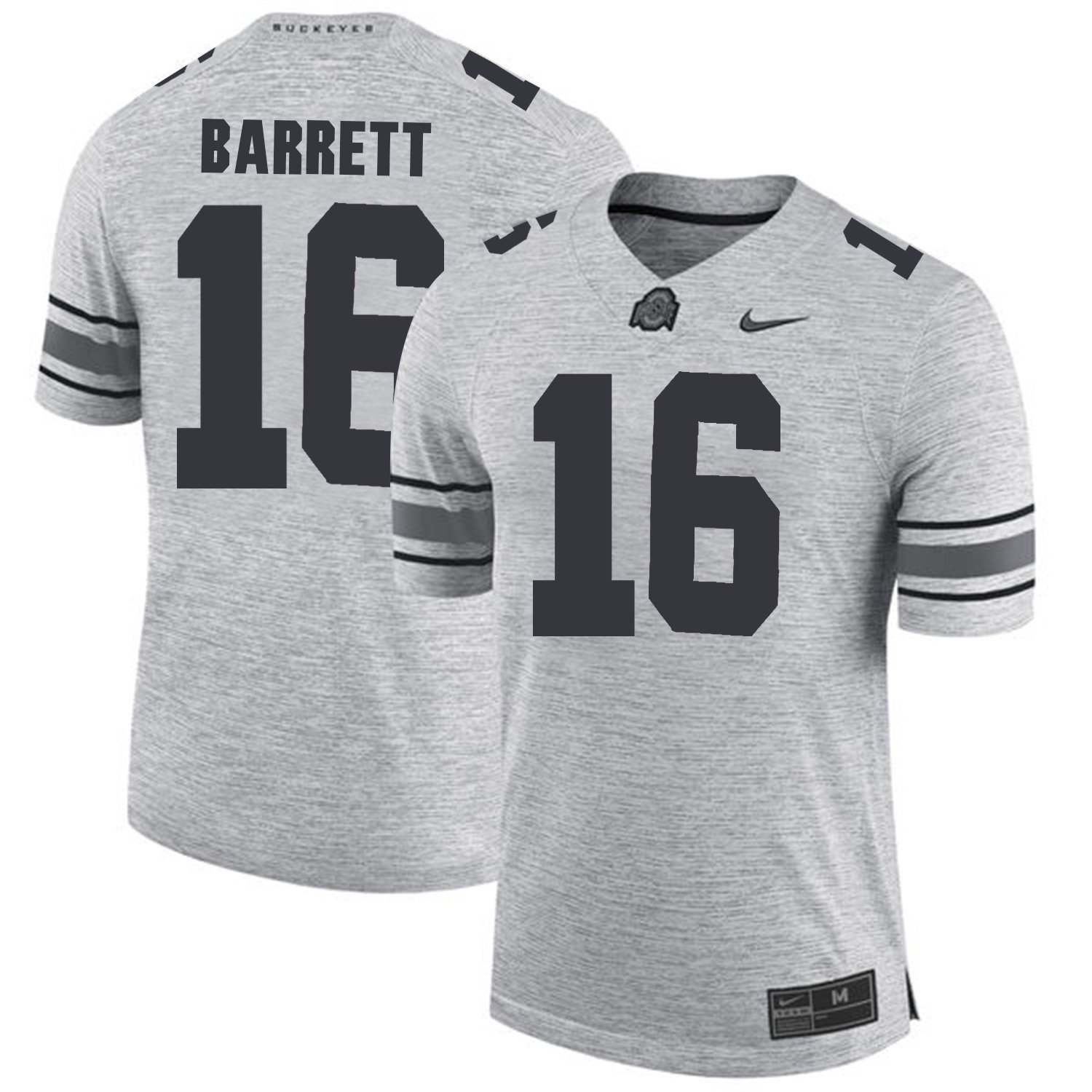 New Men's #16 J.T. Barrett college Gray Stitched Jersey