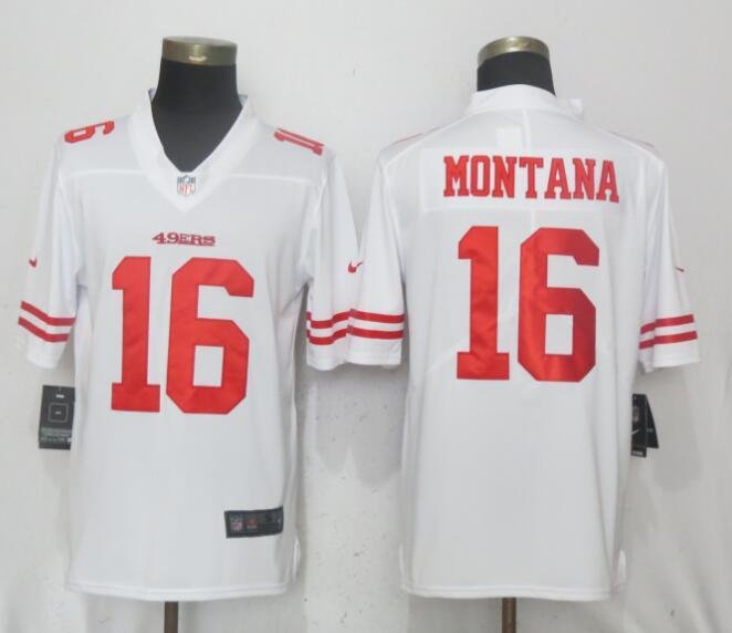 San Francisco 49ers 16 Montana White 2017 Vapor Limited Stitched Jersey