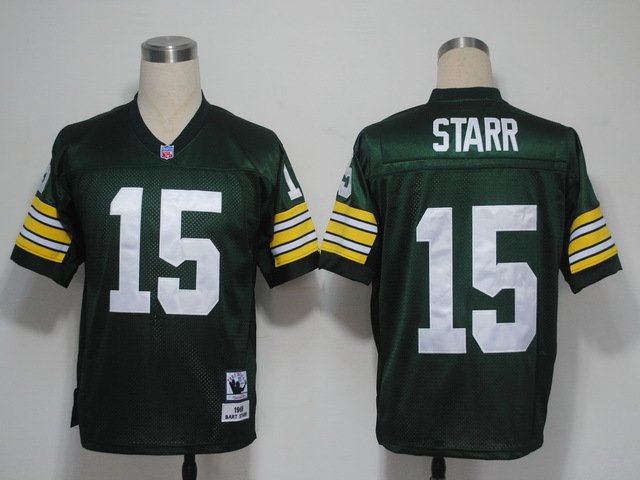 Green Bay Packers #15 starr green Stitched Jersey