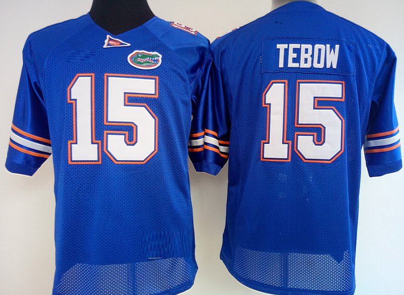 Men Florida Gators #15 Tim Tebow College NCAA Blue Stitched Jersey