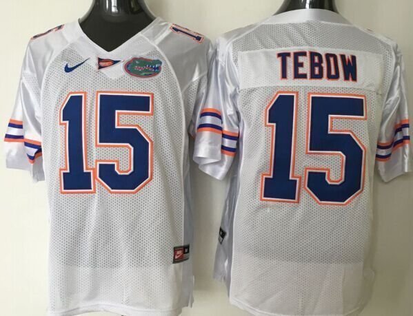 Men Florida Gators 15 Tim Tebow White College Stitched Jersey