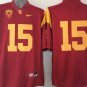 Men USC Trojans 15 Michael Bowman Red College Stitched Jersey